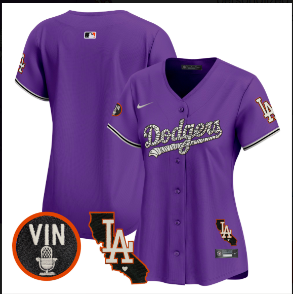 Women Los Angeles Dodgers Tokyo Series 2025 blank purple Limited Stitched Jersey
